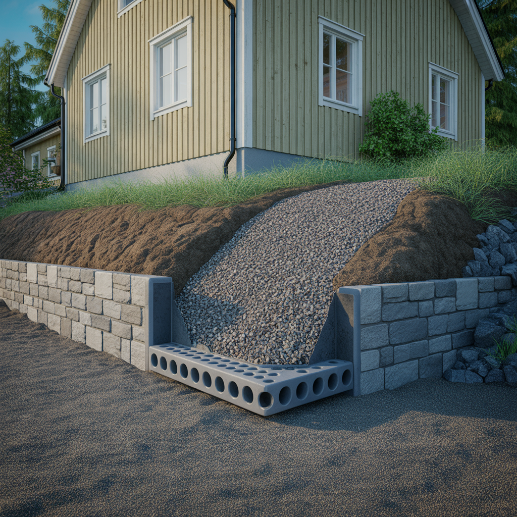 stodmurens dranering checklista for material och fall