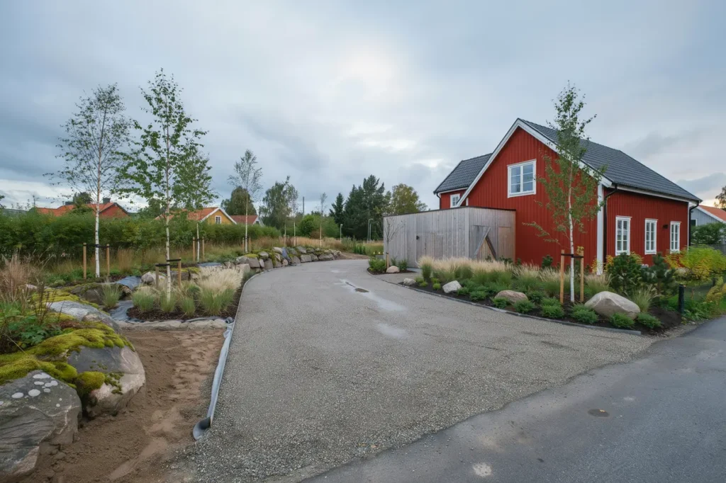 s planerar du en h llbar infart till villan r tt lutning b righet och materialval