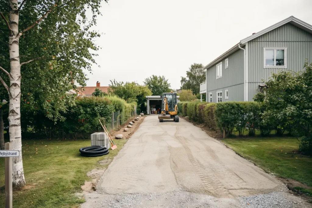 schaktning och f rberedande markarbete f r attefallshus i vejbystrand