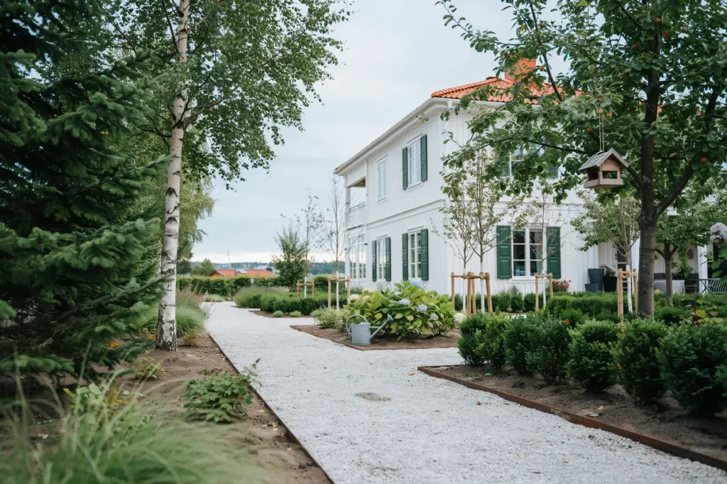 markplanering och anl ggning av grusg ng vid villa i sk lderviken